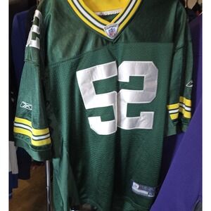 Vintage Reebok On Field NFL Clay Matthews Green Bay Packers #52 Jersey Sz 54